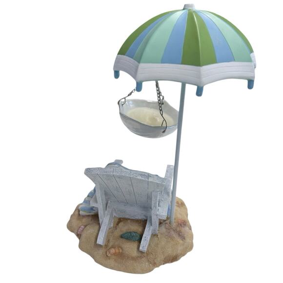 Yankee Candle Blue Green Stripe Beach Umbrella Chair Hanging Tart Burner Warmer‎ - Picture 5 of 7